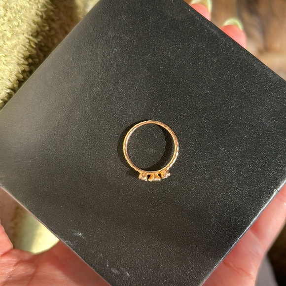 14K HAMMERED ROSE GOLD LABRADORITE RING - Picture 8 of 11
